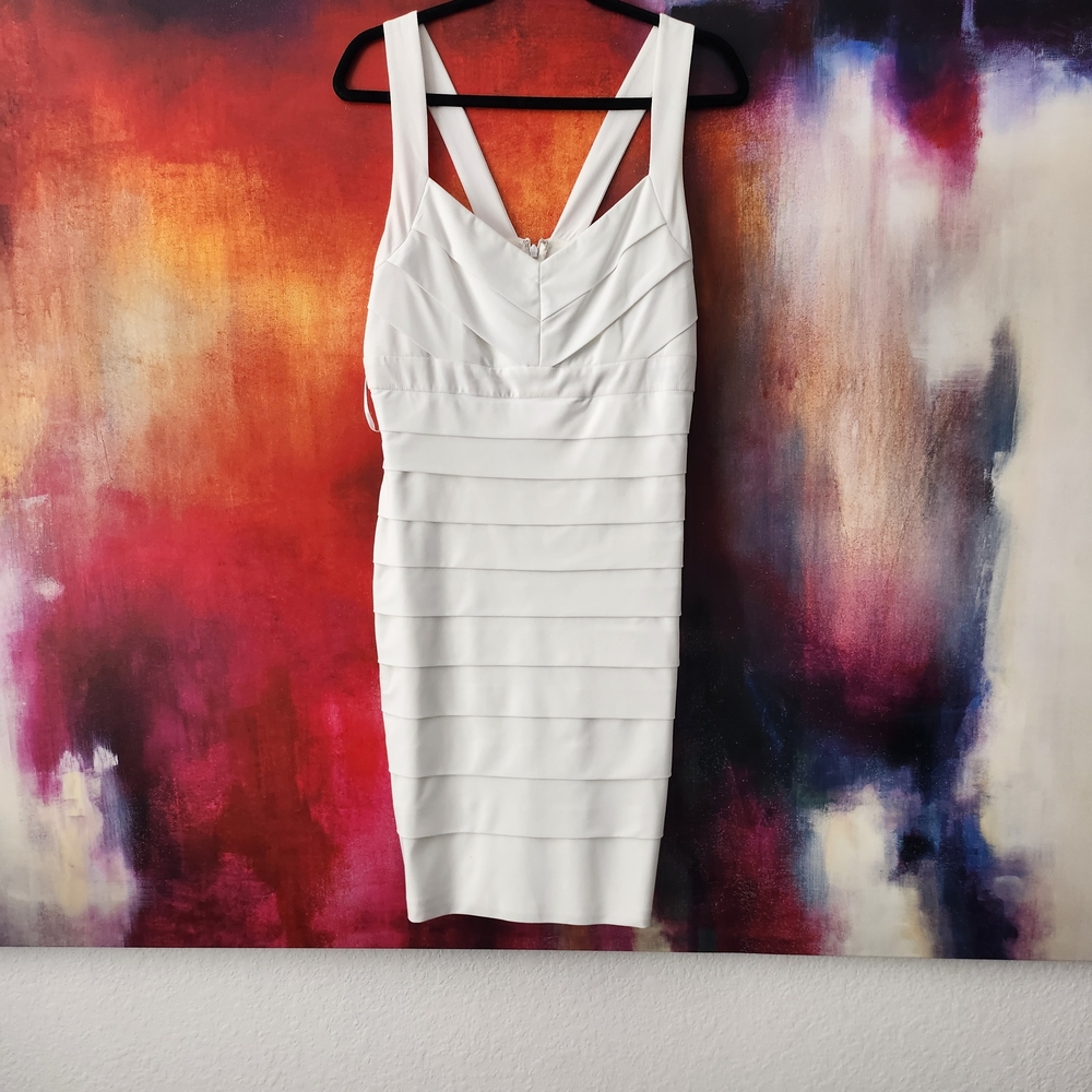 White House Black Market Chic White Midi Dress